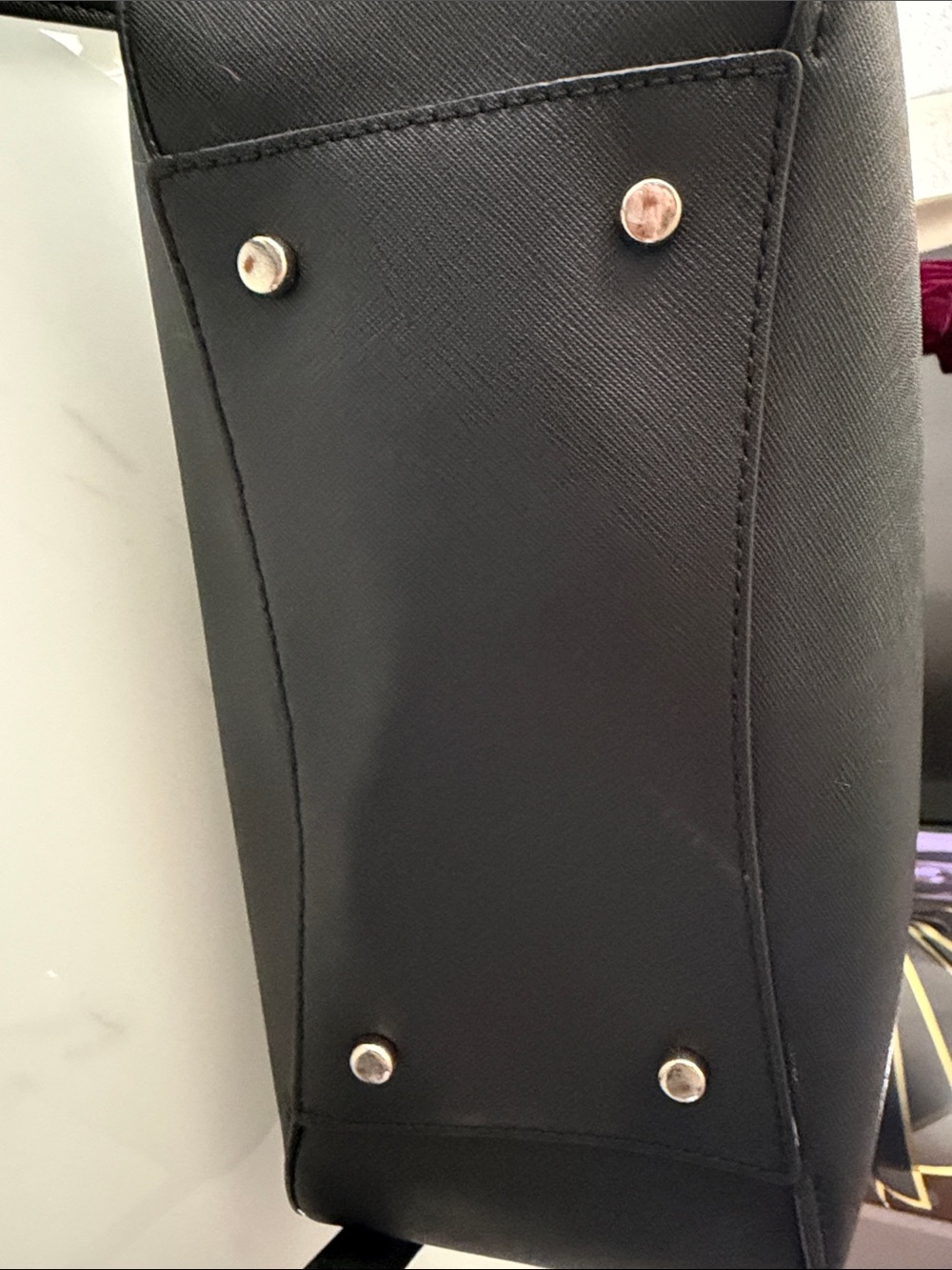 kate spade Black Leather Double-Handle Satchel - Picture 5 of 8
